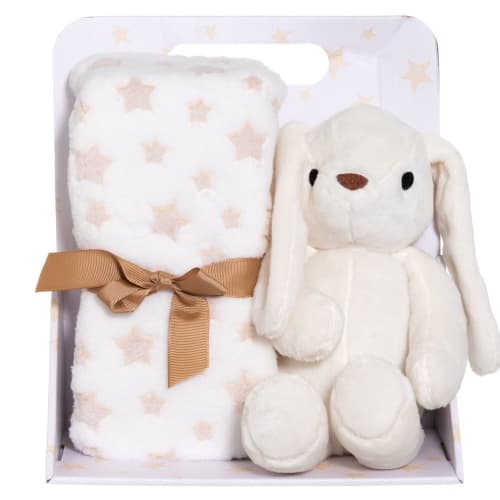 Pledd med kosekanin Hvit