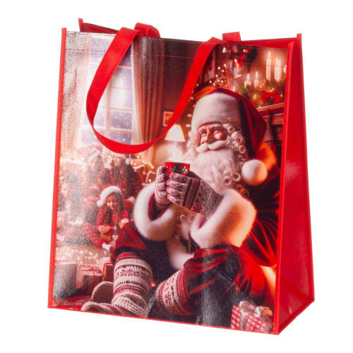 Handlenett julenissen 40x35x18 cm