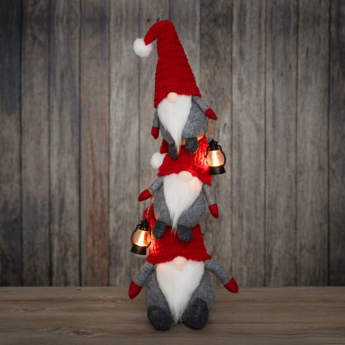 Dekorfigur Alvetårn med LED-lys 91 cm rød
