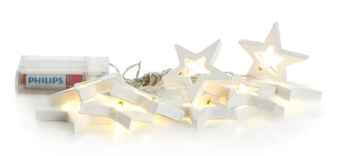 Lyslenke Stjerner 2 ass 10 ledlys L:185 cm for batteri