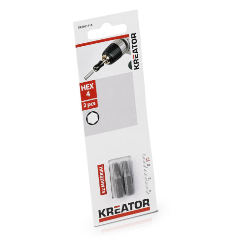 Bits 2 pk hex4 25 mm Kreator