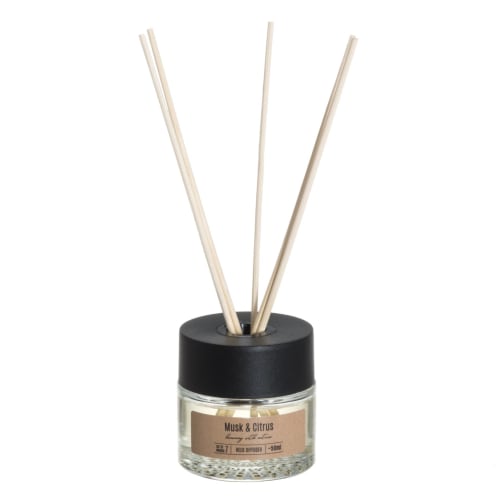 Romduft med pinner musk og sitrus 50ml
