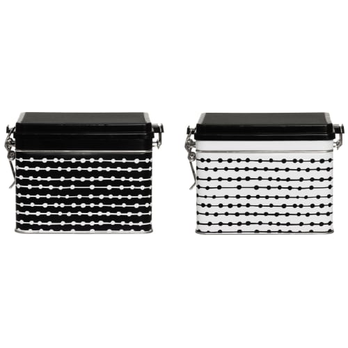 Oppbevaringsboks 2ass sort hvit Maku 0,6L