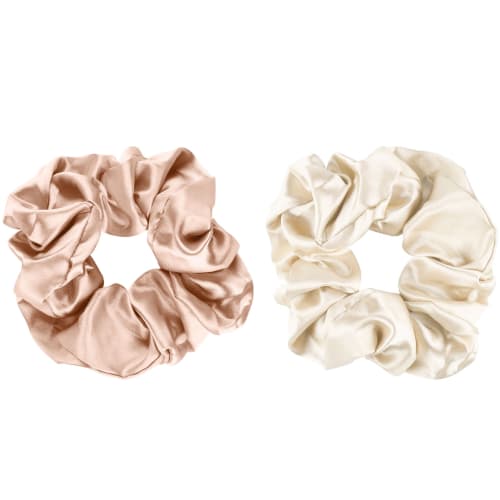 Hårstrikk sateng 2 stk kremfarget, beige