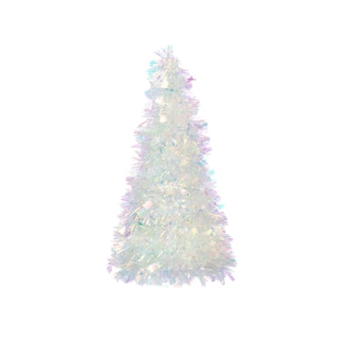 Dekortre juletre 26 cm hvit
