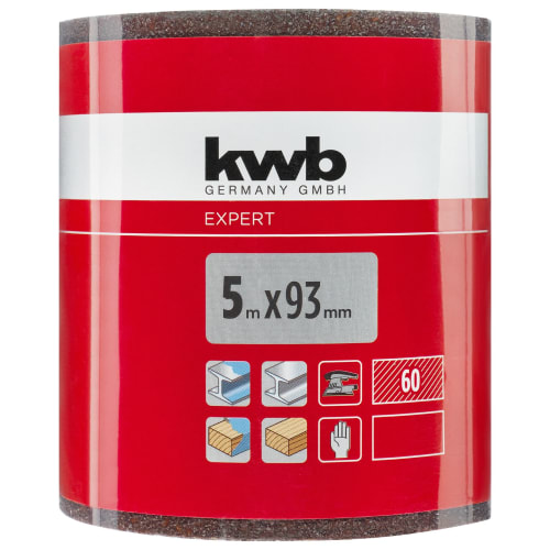 Slipepapir rull 93 mm x 5m K60 Kwb