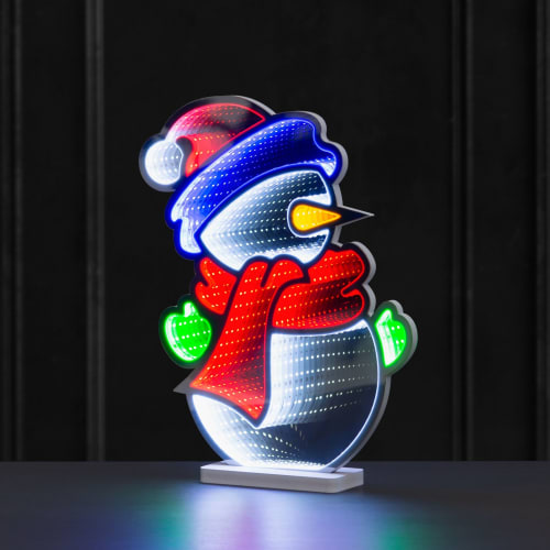 Dekorlampe Snømann med LED lys