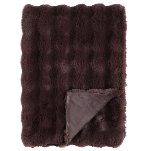 Pledd Aava Fuskepels espresso 127x152cm