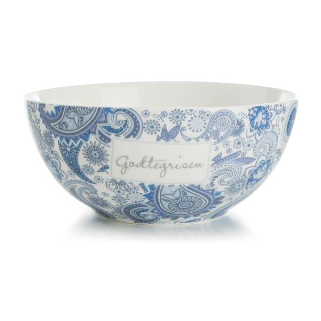 Skål Songvaar paisley blåtoner Ø:14 H:6 cm