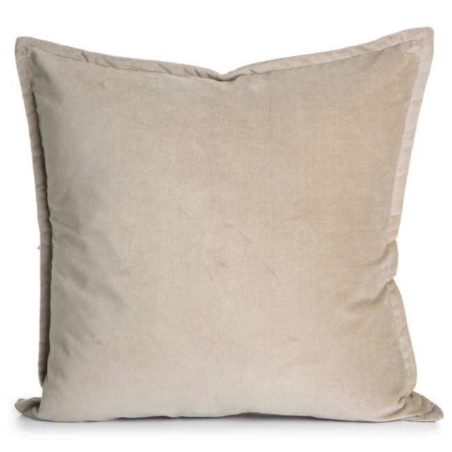 Pute m/dunfyll velour beige 50x50 cm