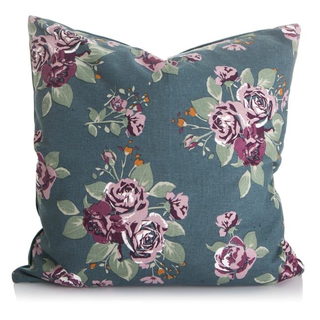 Putetrekk Vera grønn m/roseprint 45x45 cm