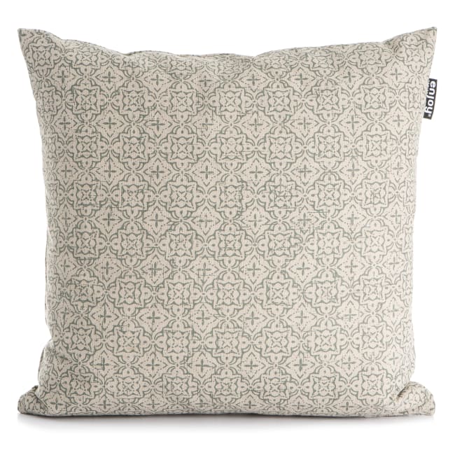 Pute m/dunfyll Maia beige m/grønn trykk 50x50 cm