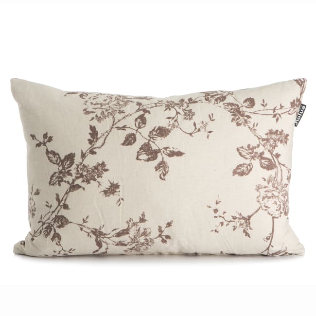 Pute m/dunfyll Maia offwhite m/brunt trykk 40X60 cm