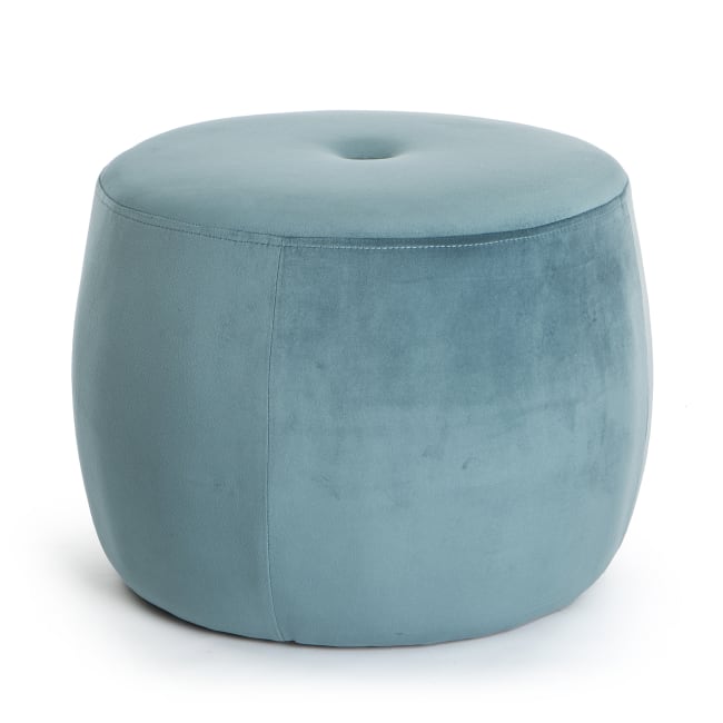 Puff Velvet lys petrol ø:47 cm