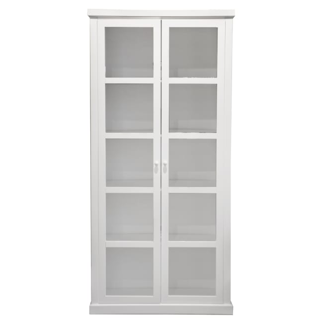 Skap høyt hvit m/2 glassdører H:210 B:100 cm