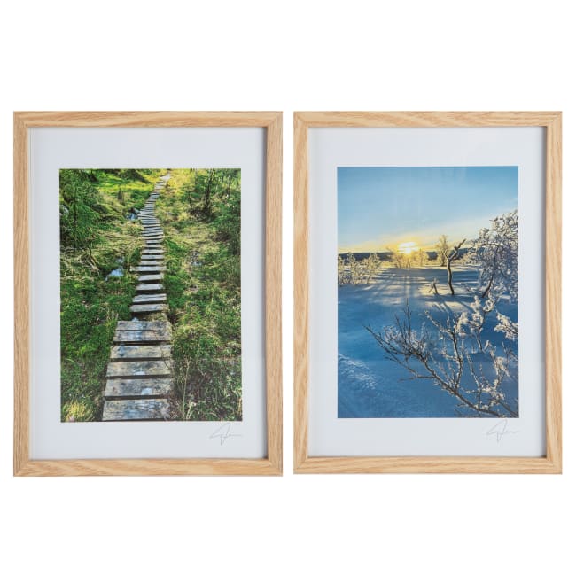 Bilde m/ramme i eik "look" norsk natur 2ass