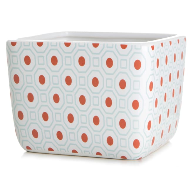 Skål/potte retro blå/orange H:10 cm
