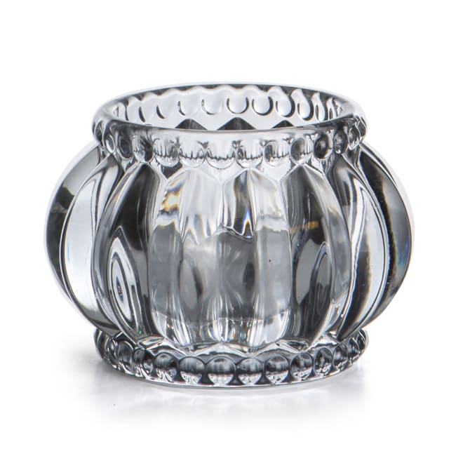 Telysglass Romanse 2 pk lys grå ø:7 cm