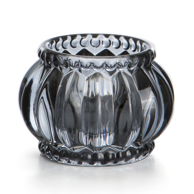 Telysglass Romanse 2 pk mørk grå ø:7 cm