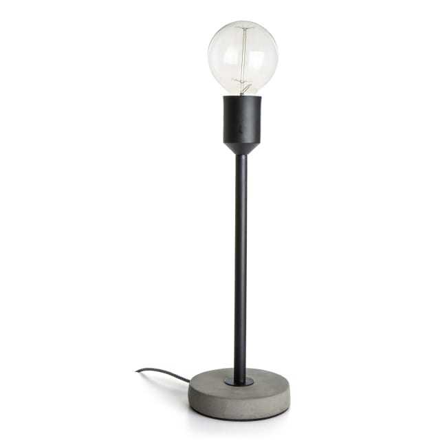 Lampe fot i metall/betong