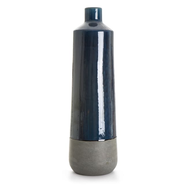 Vase i stengods petrol H:75 cm