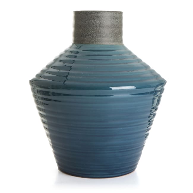 Vase i stengods petrol Ø:31 H:35 cm