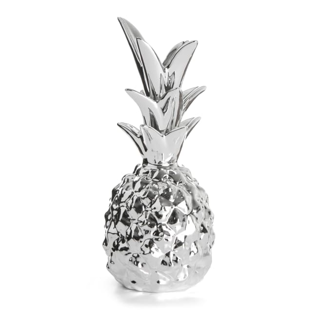 Ananas porselen sølv H:20 cm