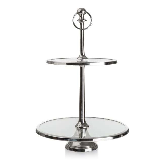 Madame Etasjefat Royal glass/sølv  H:47 B:30 D:30