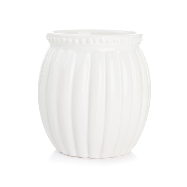 Potte i rillemønster hvit H:11