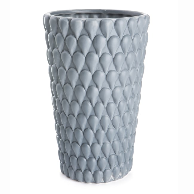 Vase m/dråpestruktur blå H:25,5 cm