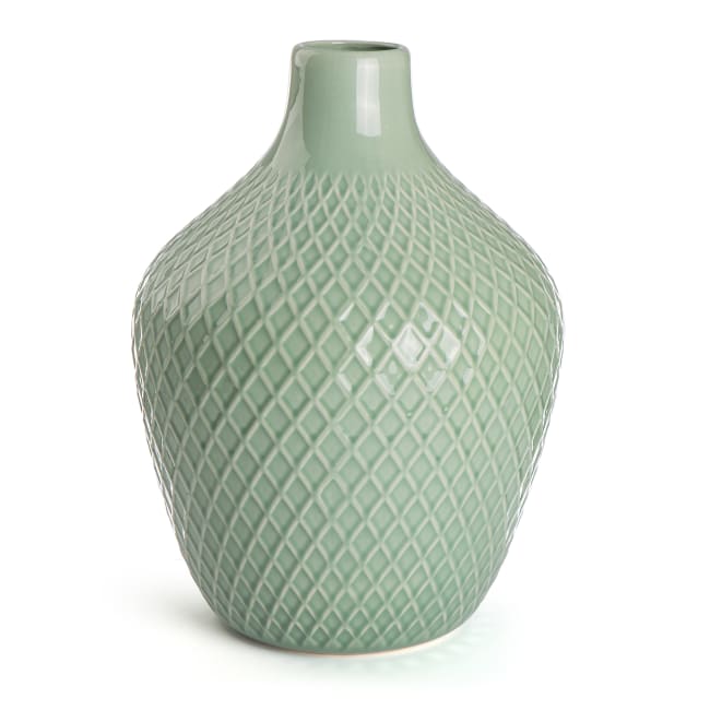 Urne Retro m/rutemønster grønn 40 cm