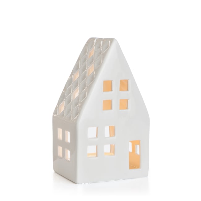 Dekorhus for telys porselen H:15,2 cm