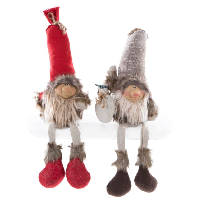 Nisse Gautefall sittende m/dingleben ass rød brun 25 cm