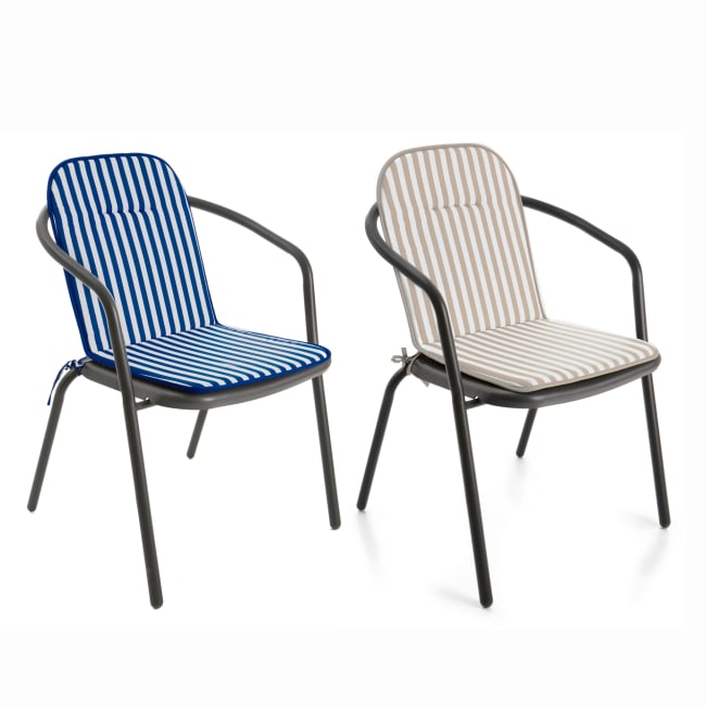 Pute lav sete/rygg Hove 2ass beige/blå