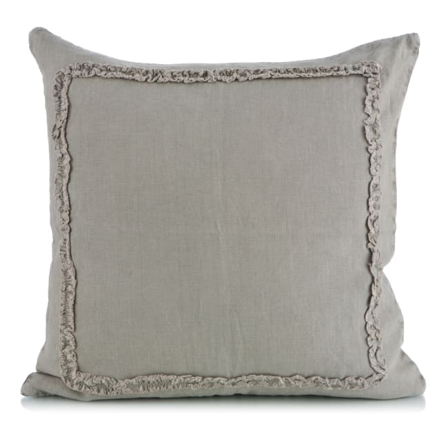 Putetrekk Adele 50x50 beige m/ruflekant 100% lin