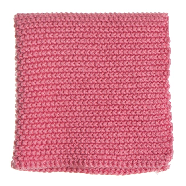 Strikkeklut i korall perlestrikk 25x25 cm