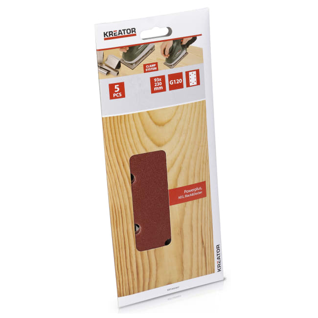 Pussepapir 5 pk K120 plansliper 93 x 230 mm