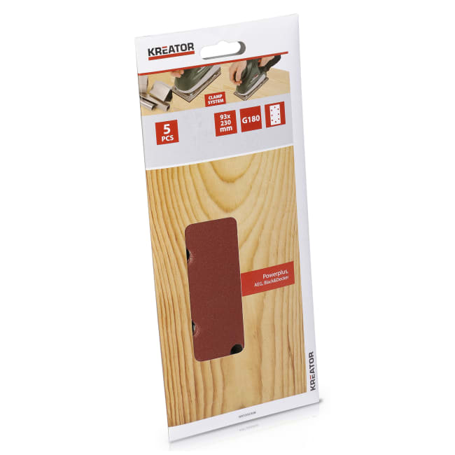 Pussepapir 5 pk K180 plansliper 93 x 230 mm