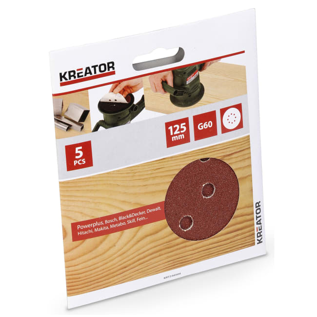 Pussepapir 5 pk K60 eksentersliper Ø:125mm