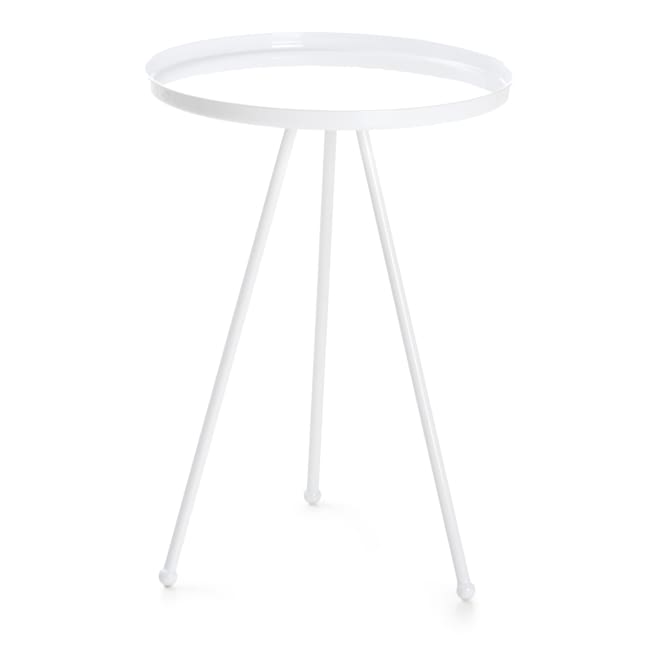 Bord Tea rundt metall hvit Ø:36,5 H:49 cm