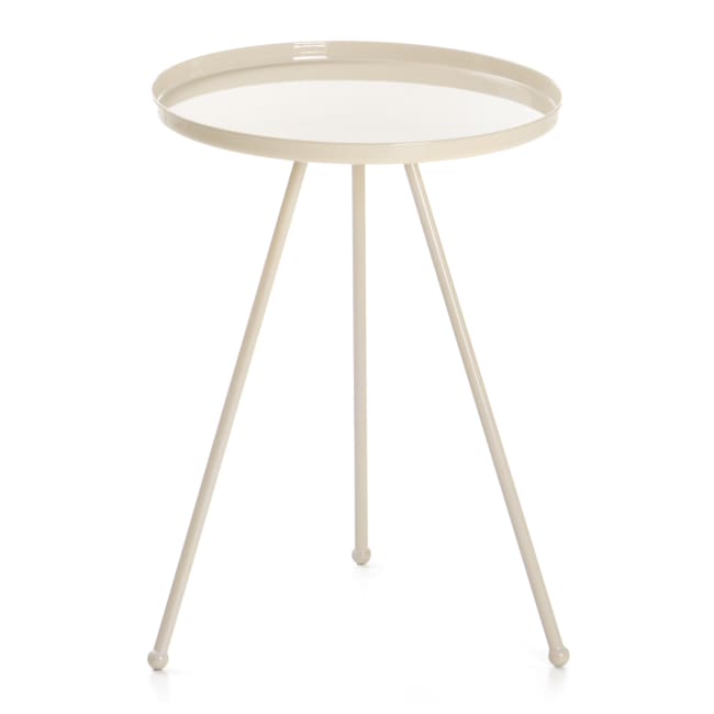 Bord Tea rundt metall beige Ø:36,5 H:49 cm