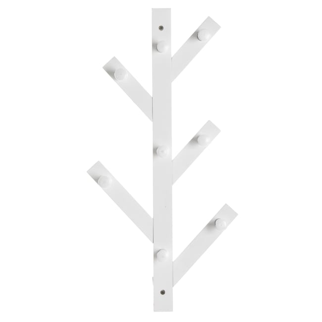 Knagger "tre" m/8 knagger Palma i hvitmalt bjørk