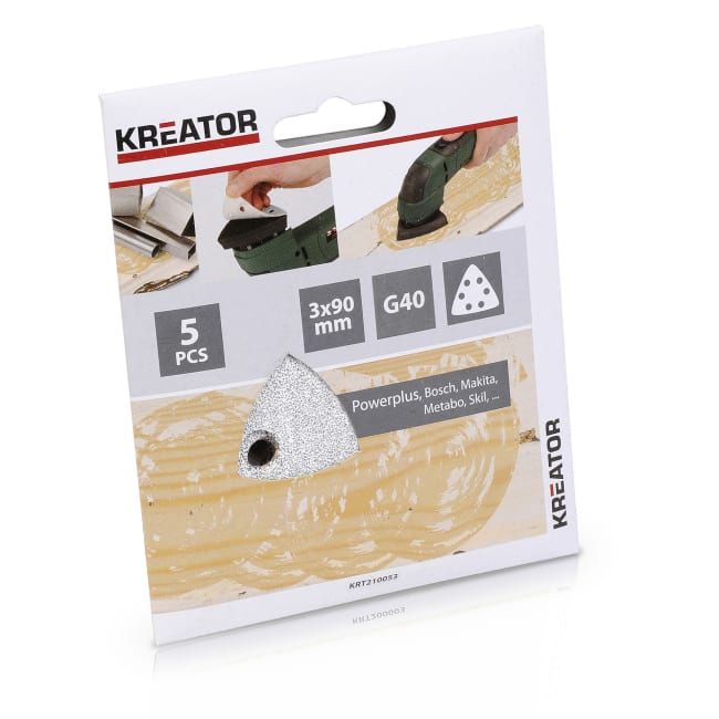 Pussepapir 5 pk K40 for maling trekantsliper 90 x 90 x 90 mm