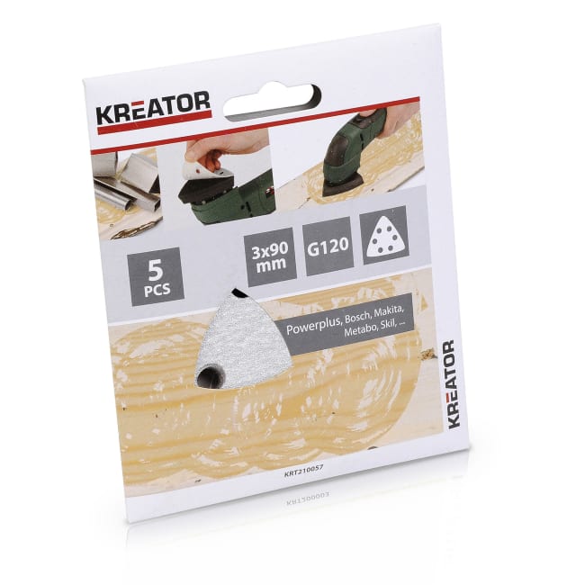 Pussepapir 5 pk K120 for maling trekantsliper 90 x 90 x 90 mm