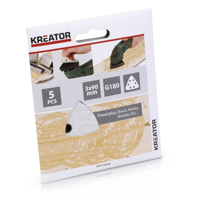 Pussepapir 5 pk K180 for maling trekantsliper 90 x 90 x 90 mm