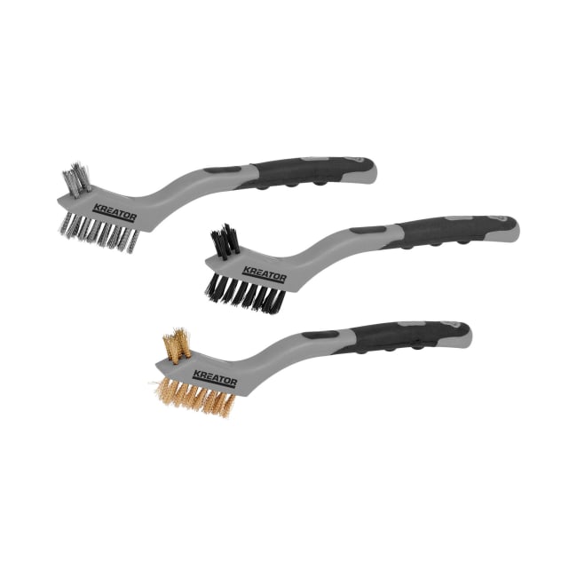 Stålbørste sett 3 pk mini plasthåndtak (3105169)