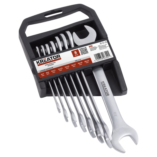 Fastnøkkel sett 8 pk dbl.åpen 6-22mm 8pcs (3105274)