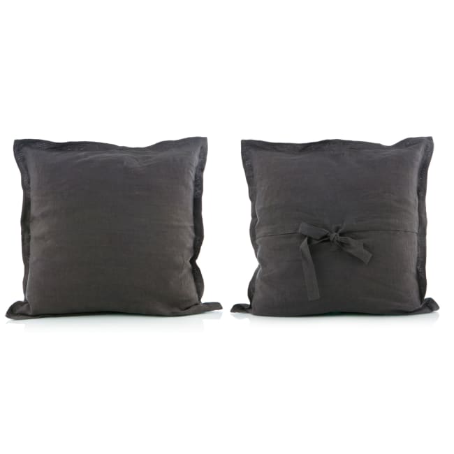 Putetrekk Madame lin koksgrå m/knyting 50x50