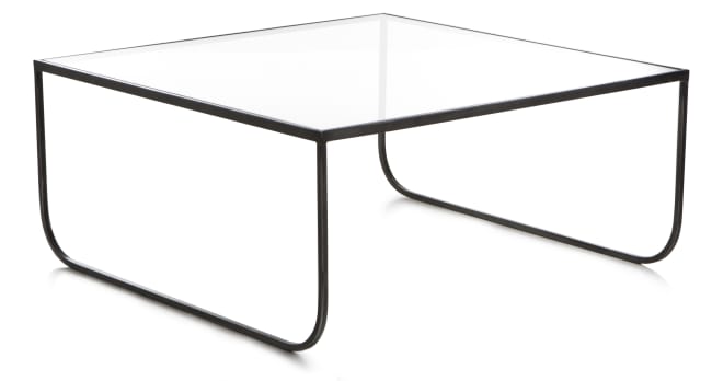 Salongbord Fredrikke grå antikk glassplate H:40 B:90 D:90 Madame