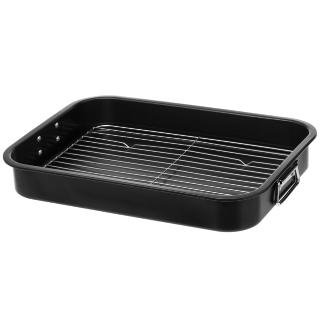 Langpanne non-stick med rist sort 5,6l